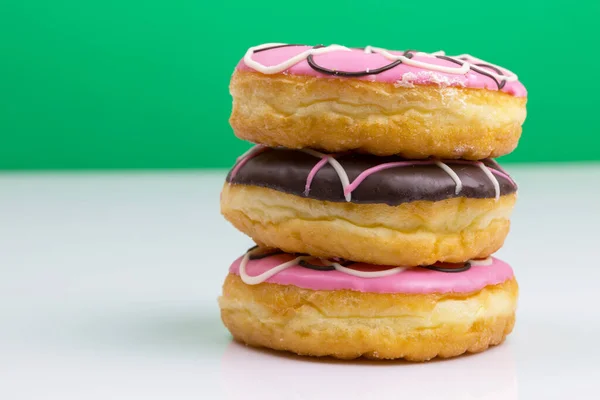 Colorful Donuts Stacked Isolated White Background — Foto de Stock