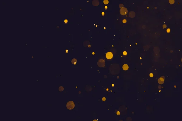 Темний Абстрактний Золотий Боке Іскри Чорному Фоні — стокове фото