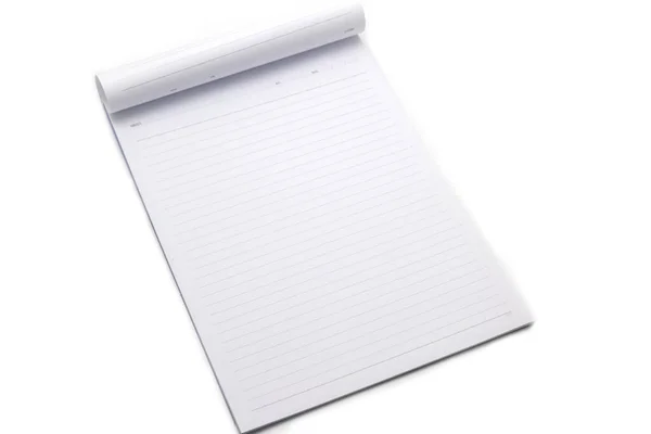 Open School Notebook White Background — Fotografia de Stock