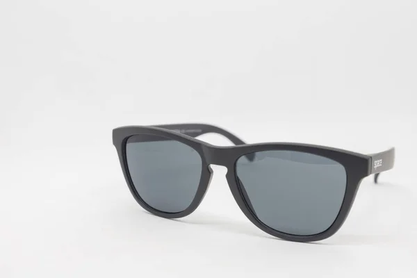 Modern Black Colored Glasses White Background — Stock fotografie