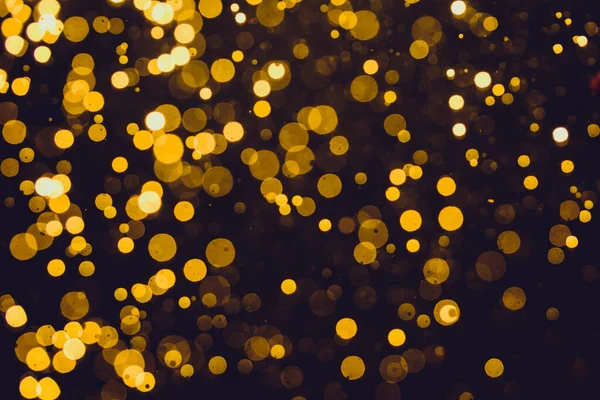 Astratto Oro Bokeh Sfocato Luci Sfondo Scuro — Foto Stock