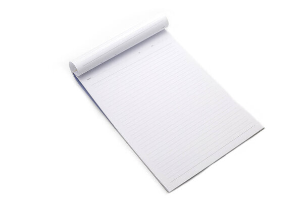 open school notebook on white background