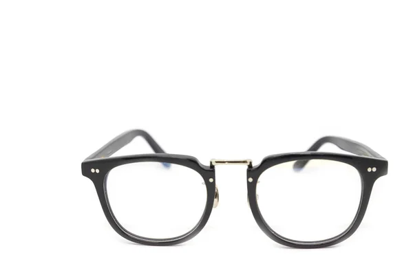 Lunettes Monture Noire Sur Fond Blanc — Photo