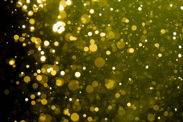 Χρυσή Θολούρα Glitter Φώτα Αφηρημένη Bokeh Για Καλά Χριστούγεννα Και — Φωτογραφία Αρχείου