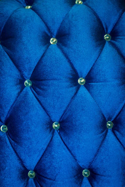 Luxe Van Blauwe Stof Met Diamantgebruik Voor Achtergrond Stockafbeelding