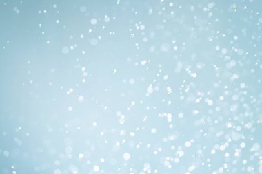 Mavi arkaplan ile soyut beyaz bokeh