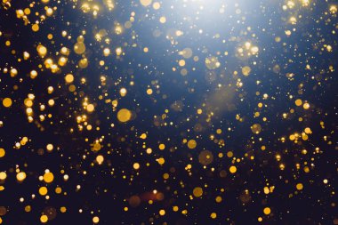 Siyah arkaplan ile soyut altın bokeh