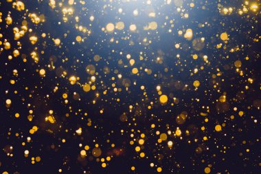 Siyah arkaplan ile soyut altın bokeh