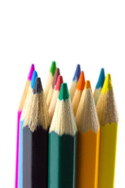 Wooden color pencil isolated on white background