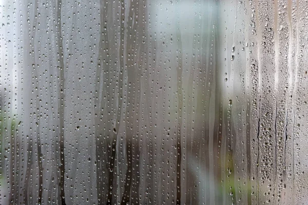 Natural Wet Glass Water Drops Glass Background — Photo