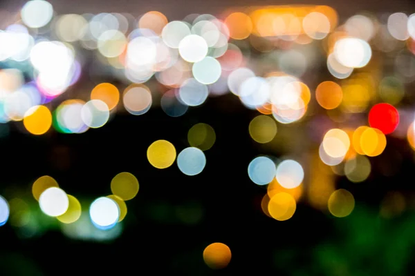 Blur Defocus Bokeh Ljus Staden Med Mörk Bakgrund — Stockfoto