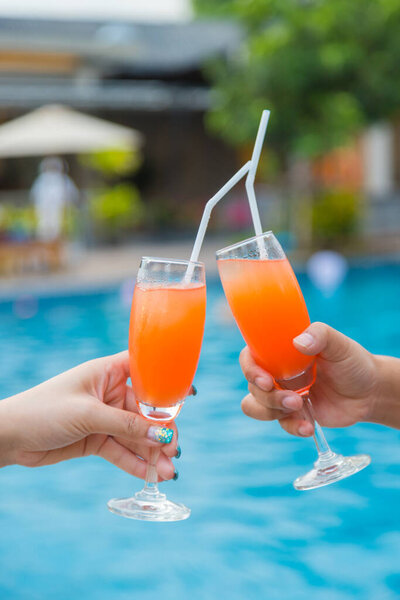 Cocktail party at the pool for celebration meeting background