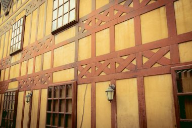 Vintage wooden house wall background