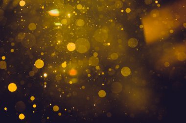 Fantezi soyut bulanık altın ışık bokeh renkli ışıltı arka plan kullanımı