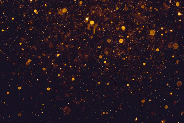 Gold Bokeh Lights Black Background — Stockfoto