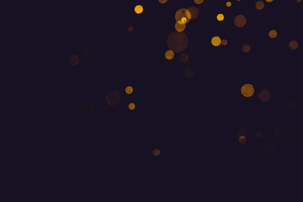 Fantasy Gold Bokeh Sparkle Light Black Background — ストック写真