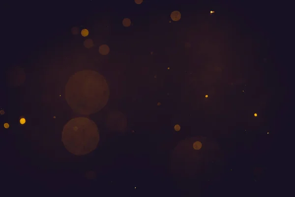 Dark Abstract Gold Bokeh Sparkle Black Background — Stock Photo, Image