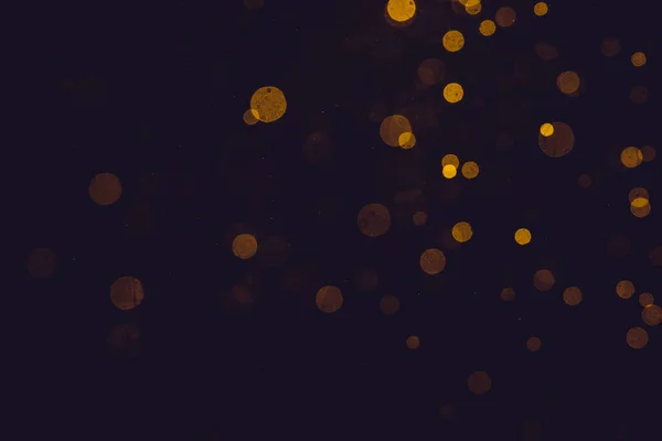 Fantasy Gold Bokeh Sparkle Light Black Background — Foto Stock