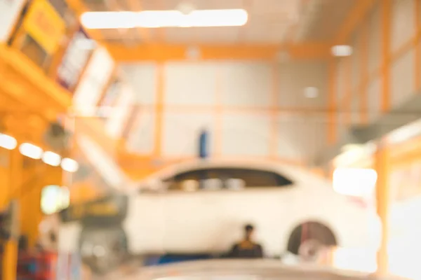 Blur Cars Para Reparar Verificar Distância Centro Serviços Com Fundo — Fotografia de Stock