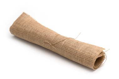 Beyaz zemin üzerinde klasik kenevir şeridi deseni ya da çuval bezi ya da kenevir çuvalı dokusu