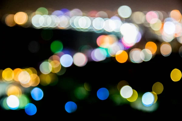 Blur Defocus Bokeh Ljus Staden Med Mörk Bakgrund — Stockfoto