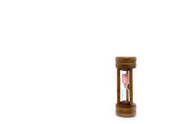 Песочные Часы Древесины Белом Фоне — стоковое фото