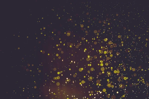 Абстрактний Золотий Боке Чорним Тлом — стокове фото