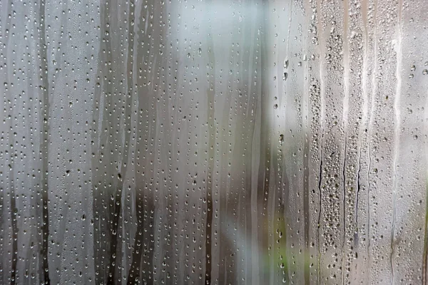 Natural Wet Glass Water Drops Glass Background — Stock Photo, Image