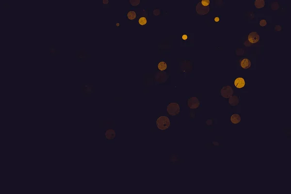 Fantasy Gold Bokeh Sparkle Light Black Background — Stockfoto