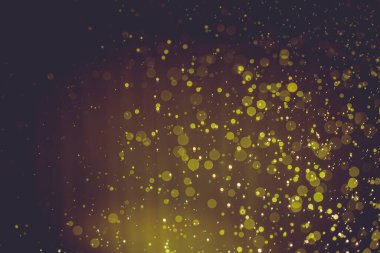 Siyah arkaplan ile soyut altın bokeh