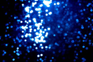 Siyah arka plan ile Soyut Mavi bokeh