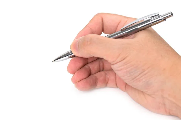 Halten Sie Einen Stift Auf Weißem Hintergrund — Stockfoto