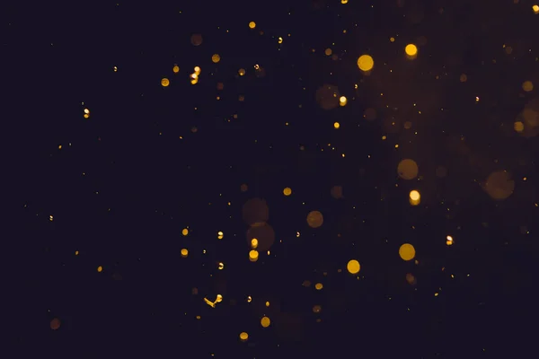 Dark Abstract Gold Bokeh Sparkle Black Background — Stock Photo, Image