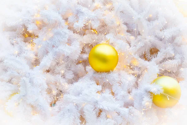Golden Balls Decorate Beautiful Christmas Party — Stock Photo, Image