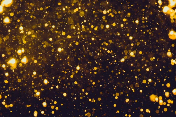 Abstract Gold Bokeh Black Background — Stock Photo, Image