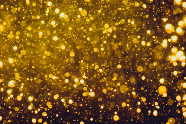 Abstraktes Gold Bokeh Mit Schwarzem Hintergrund — Stockfoto