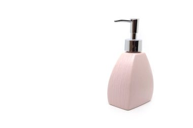 Beyaz zemin üzerinde modern seramik sıvı sabun şişesi