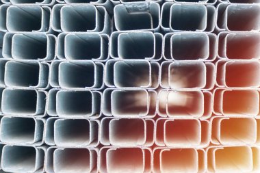 İnşaat alanında çelik malzeme, inşaat için çelik kutu.