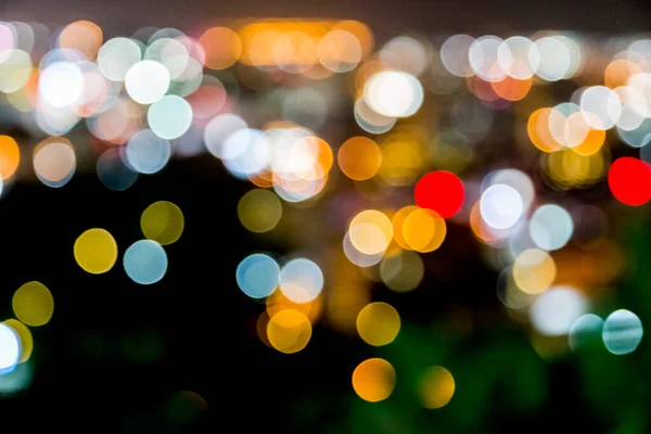 Unschärfe Defokussiert Bokeh Des Lichts Der Stadt Mit Dunklem Hintergrund — Stockfoto