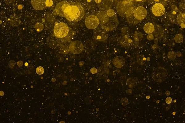 Gold Bokeh Lights Black Background — Stock Fotó