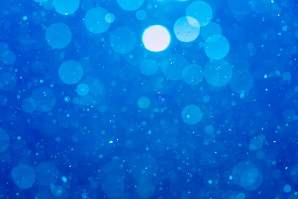 Abstrakte Blaue Bokeh Defokussierung Durch Neonlichter Verschwimmt Hintergrund — Stockfoto