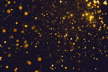 Siyah arkaplan ile soyut altın bokeh