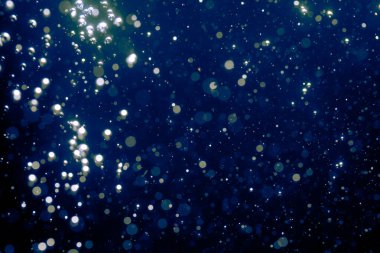 Siyah arka plan ile Soyut Mavi bokeh