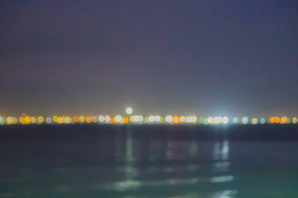 Bokeh Night Beach Background — Stock Photo, Image