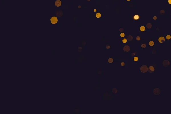 Fantasía Oro Bokeh Brillo Luz Sobre Fondo Negro —  Fotos de Stock