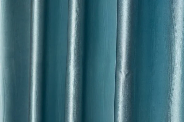 Close up bright blue curtain fabric textile texture use for background