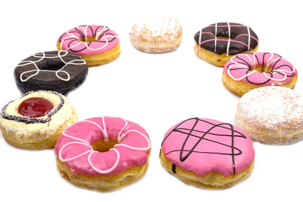 Donut Heerlijk Geïsoleerd Witte Achtergrond — Stockfoto