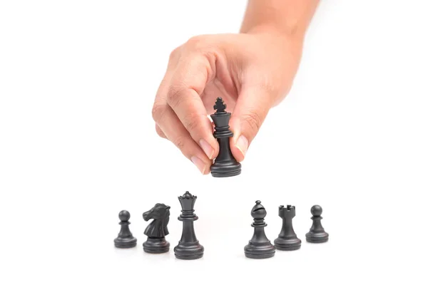 国际象棋是一个思考的过程 在这个过程中 商业规划者会选择一条通向目标的道路 免版税图库照片