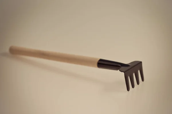 Set of garden tools isolated on brown background