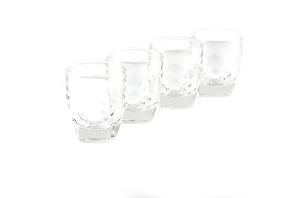 Colección Vasos Cóctel Small Shot Aislado Sobre Fondo Blanco — Foto de Stock